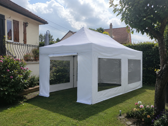 Tente extérieure 3 x 6 mètres pliable avec 4 plaques de lestage