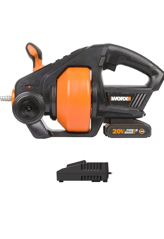 WORX 18V Furets Déboucheurs Canalisations sans Fil WX891, 7,6 mètres