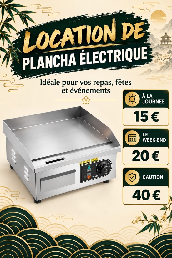 Location plancha électrique professionnelle inox